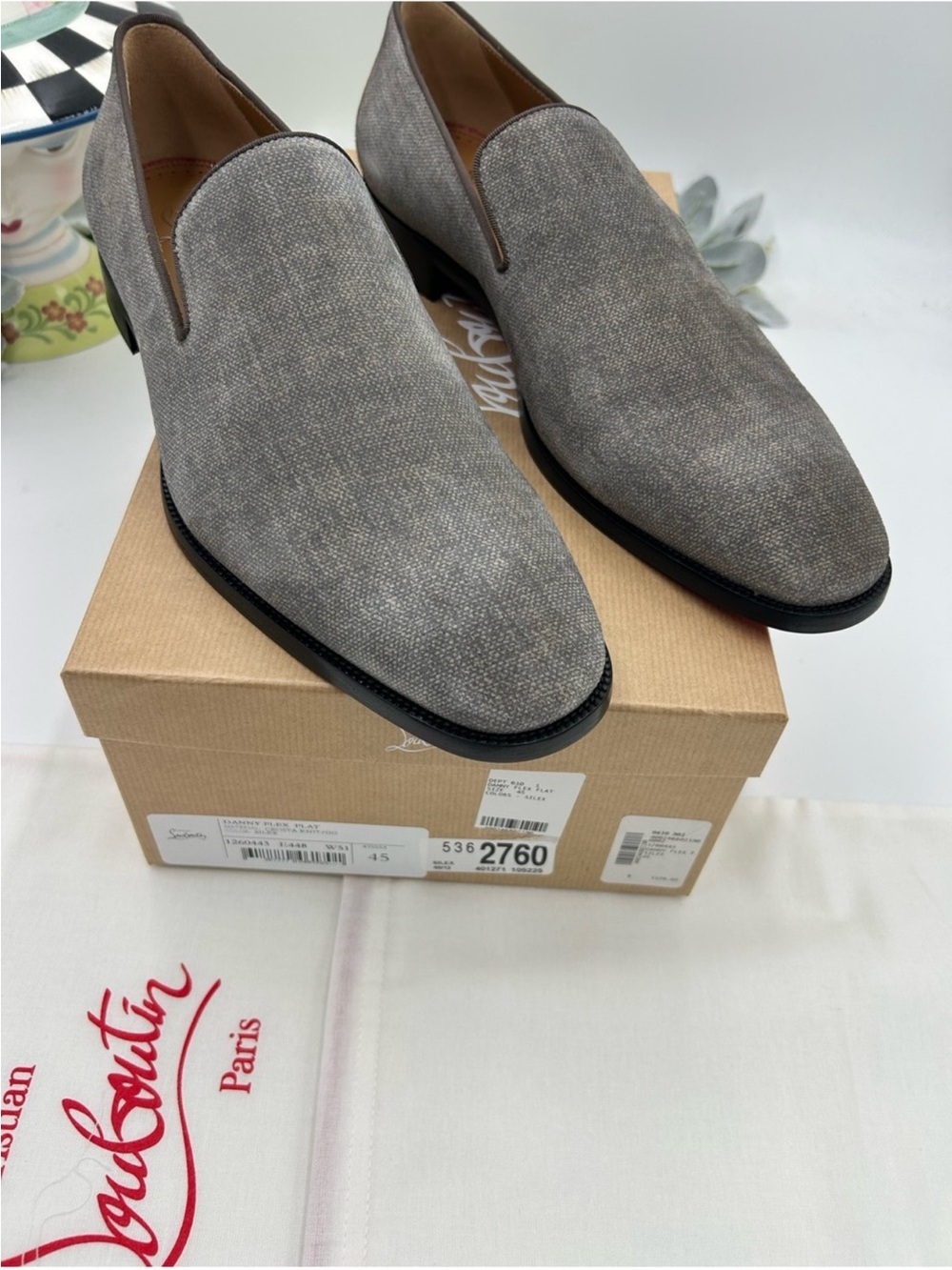 Men’s Christian Louboutin Danny, flat flex loafers size 45 made in Italy
